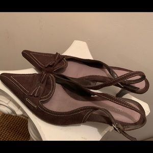 Genuine Suede ‘Highlight’ Slingback - Brown